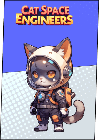 A cute-looking cat with a helmet on from Wow Meow game Cat Space Engineers