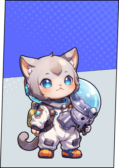 A cute-looking cat without a helmet on from Wow Meow game Cat Space Engineers