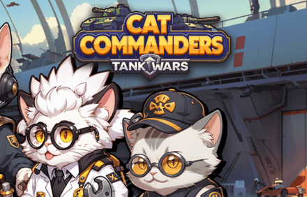 Two military-looking feline characters from "cat commanders: tank wars"