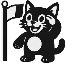 A smiling cat saluting you!