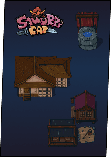 building assets from SamuRRR cat game
