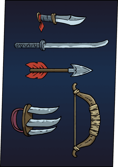 oriental weapons assets, kukri, katana, arrow, bow